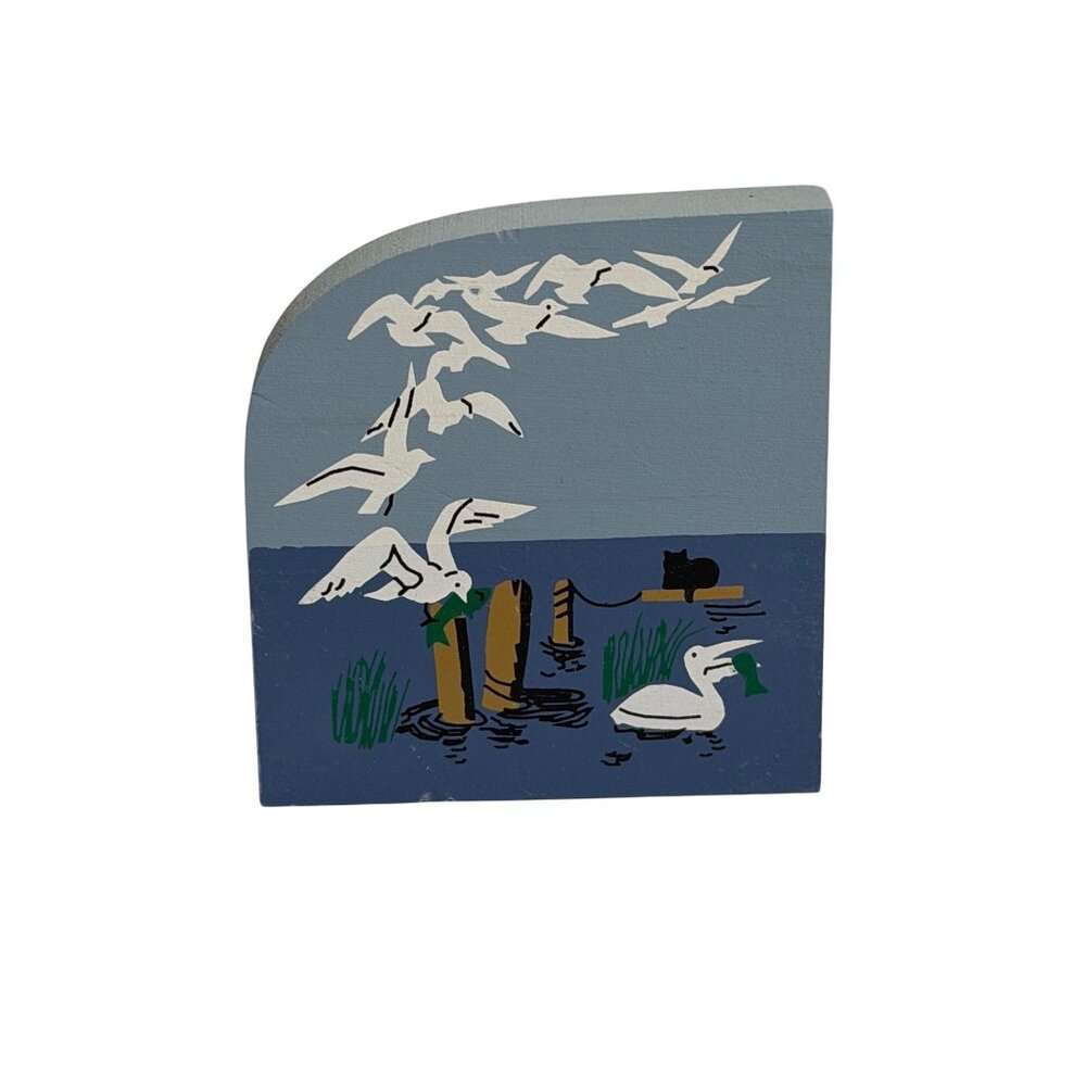 VTG 1996 The Cat's Meow #265 Seagulls Wood Shelf Sitter Handcrafted Collectible